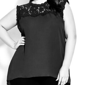 City Chic Elegant Black Lace Blouse